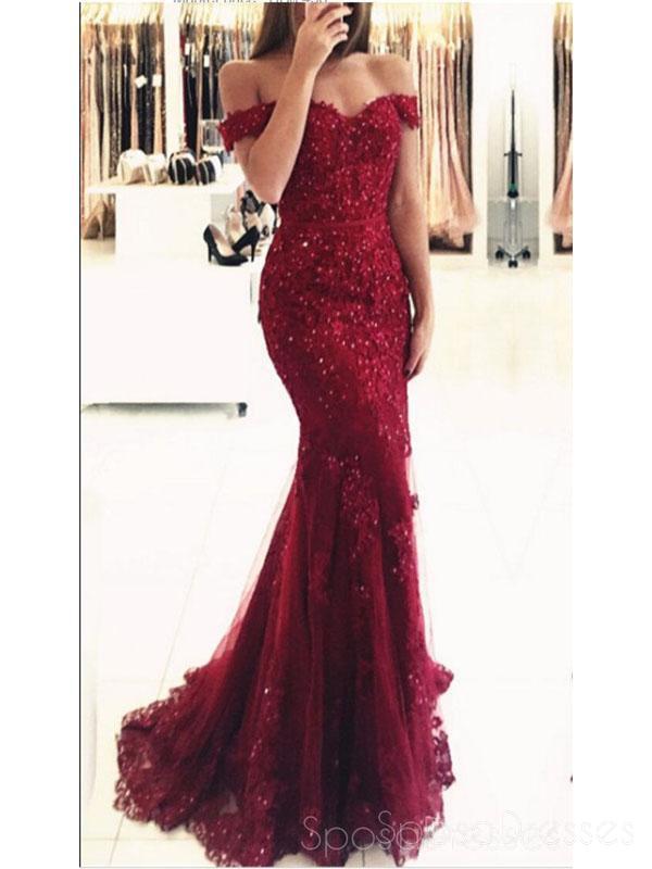 dark red tight prom dress