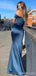 Sexy Blue Mermaid Off Shoulder Cheap Maxi Long Prom Dresses,13227