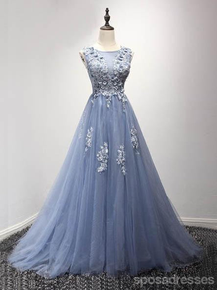 dusty blue formal gowns