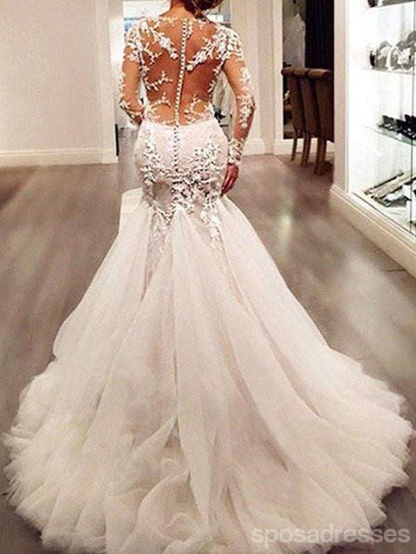 mermaid wedding dress with long tail