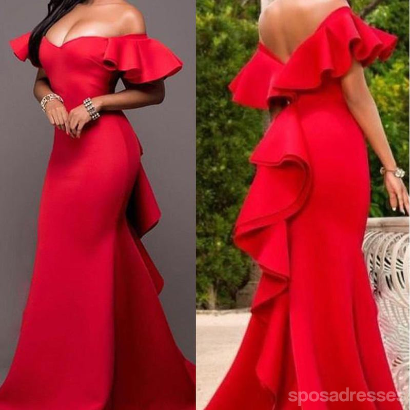 Red Mermaid Off The Shoulder Long Bridesmaid Dresses Online, WG926 ...