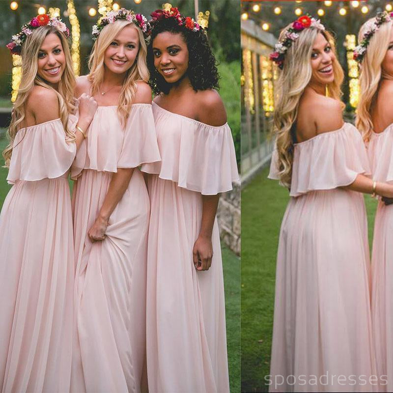 Light Blush Pink Chiffon Cheap Long Bridesmaid Dresses Online, WG293 ...