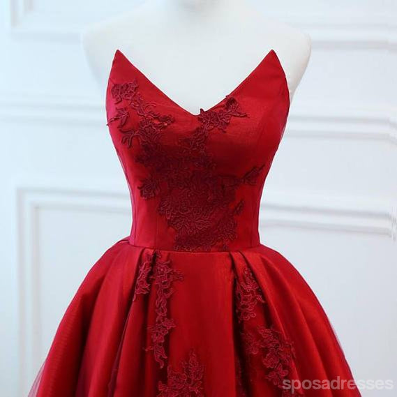 2018 Red V Neck A-line Custom Long Evening Prom Dresses, 17717 ...
