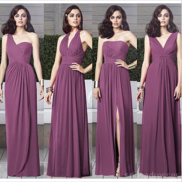 Cheap Chiffon Mismatched Purple Long Bridesmaid Dresses Bd111 Sposadresses 3223