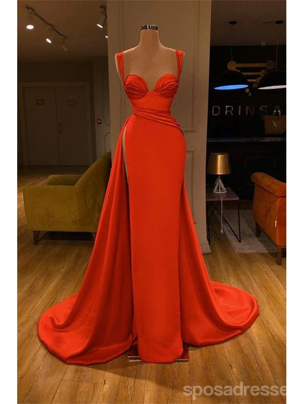 Sexy Red Mermaid Straps High Slit Cheap Long Prom Dresses Online,12899 ...