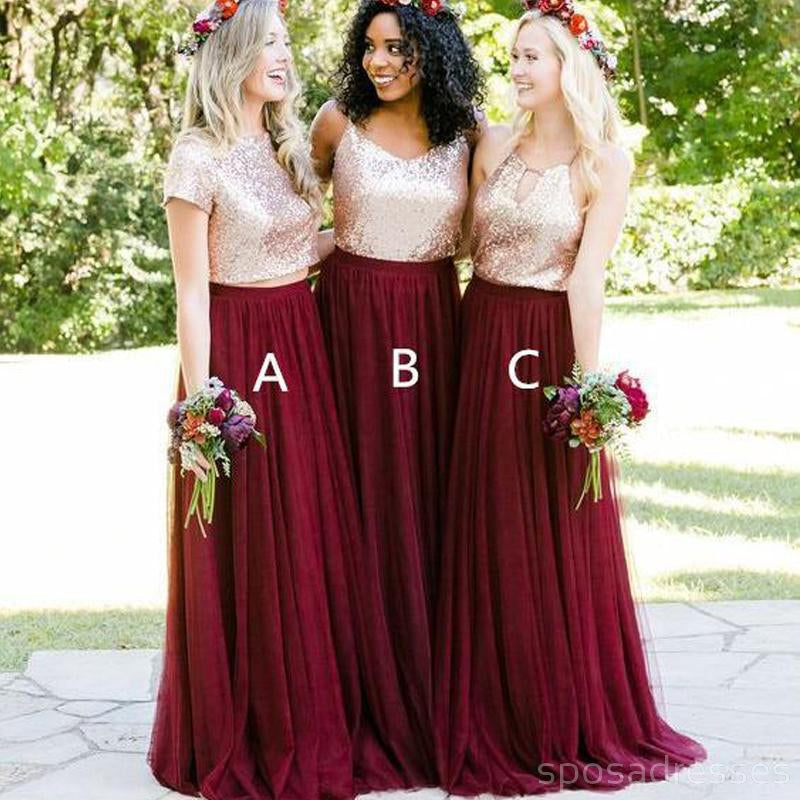 long sleeve gold sequin bridesmaid dresses