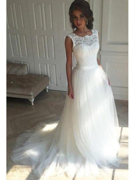 Illusion Lace A Line Cheap Wedding Dresses Online Cheap Lace Bridal