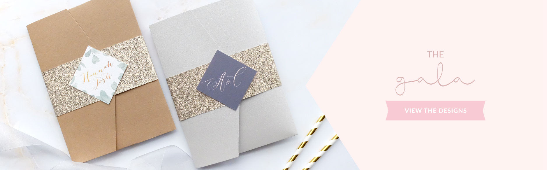 pocketfold and glitter wedding invitation package