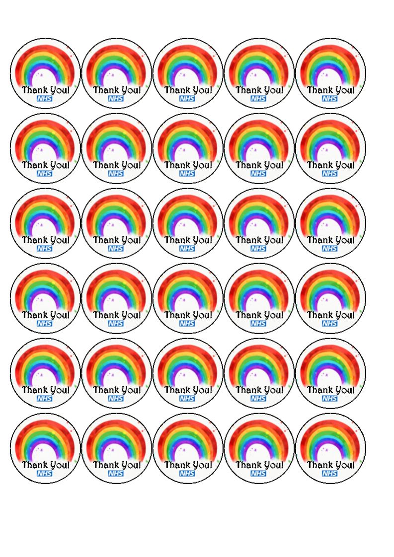 Decorations Cake Toppers Toppers 12 Thank You Nhs Rainbow Cupcake Flags Cake Toppers