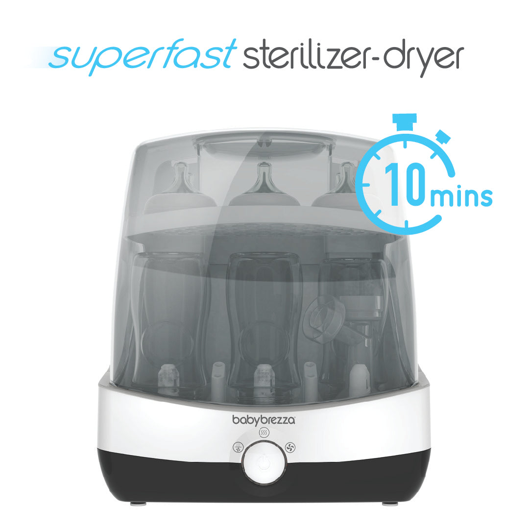 Works SUPERFAST automatically sterilizes and dries in only 10 minutes