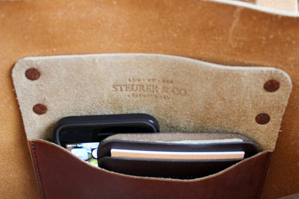 Mason Everyday Tote in Bourbon, Steurer & Co. Leatherworks, Leather Tote, SteuerJacoby Golf Club Desinger