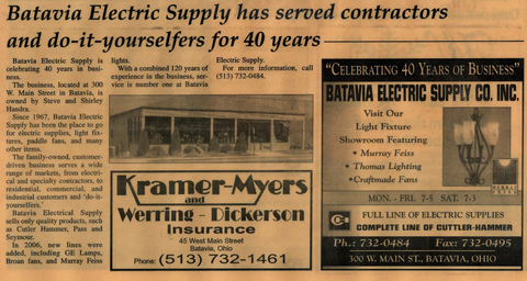 40th Anniversary- Batavia Electric Supply