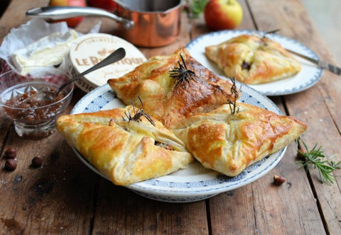 Camembert and Hazelnut Parcels with Quick Fruit and Honey Chutney