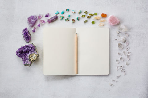 write journal natural stones and crystals