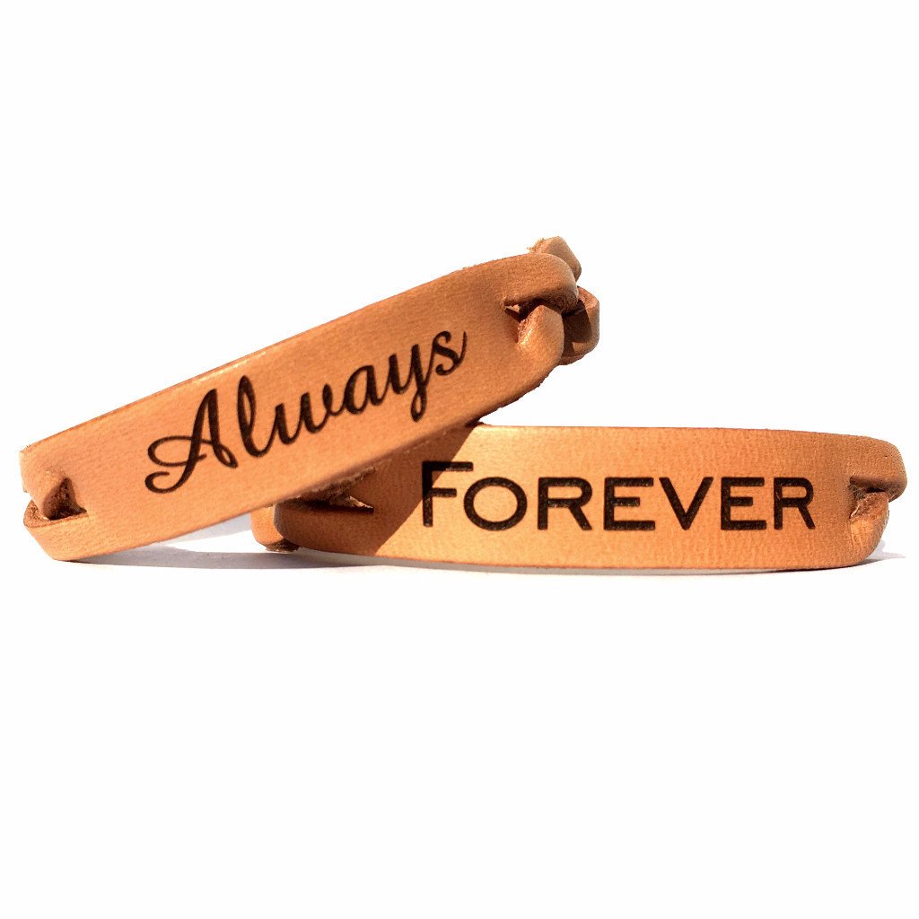Always & Forever Braided Leather Couples Bracelet Set