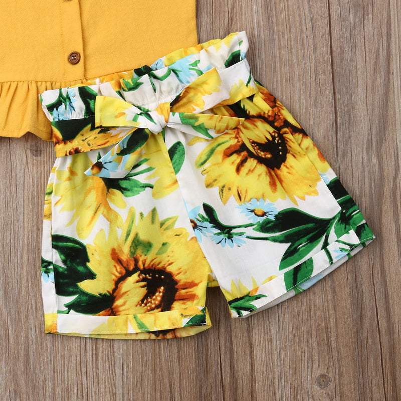 Sleeveless Tank Tops and Sunflower Shorts Summer Outfit - My Urban One