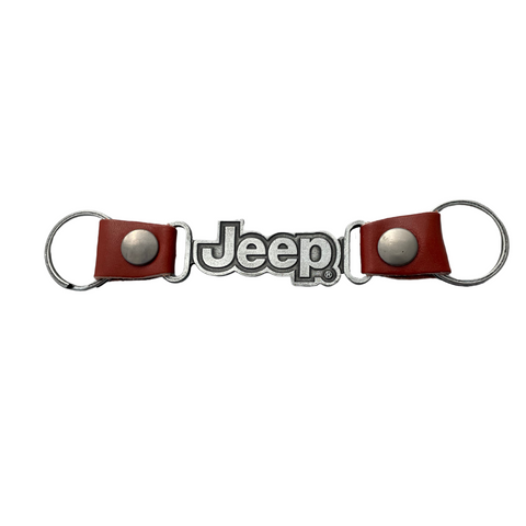 Jeep Moab Real Carbon Fiber Large Oval Shape with Black Leather Strap Key  Chain 