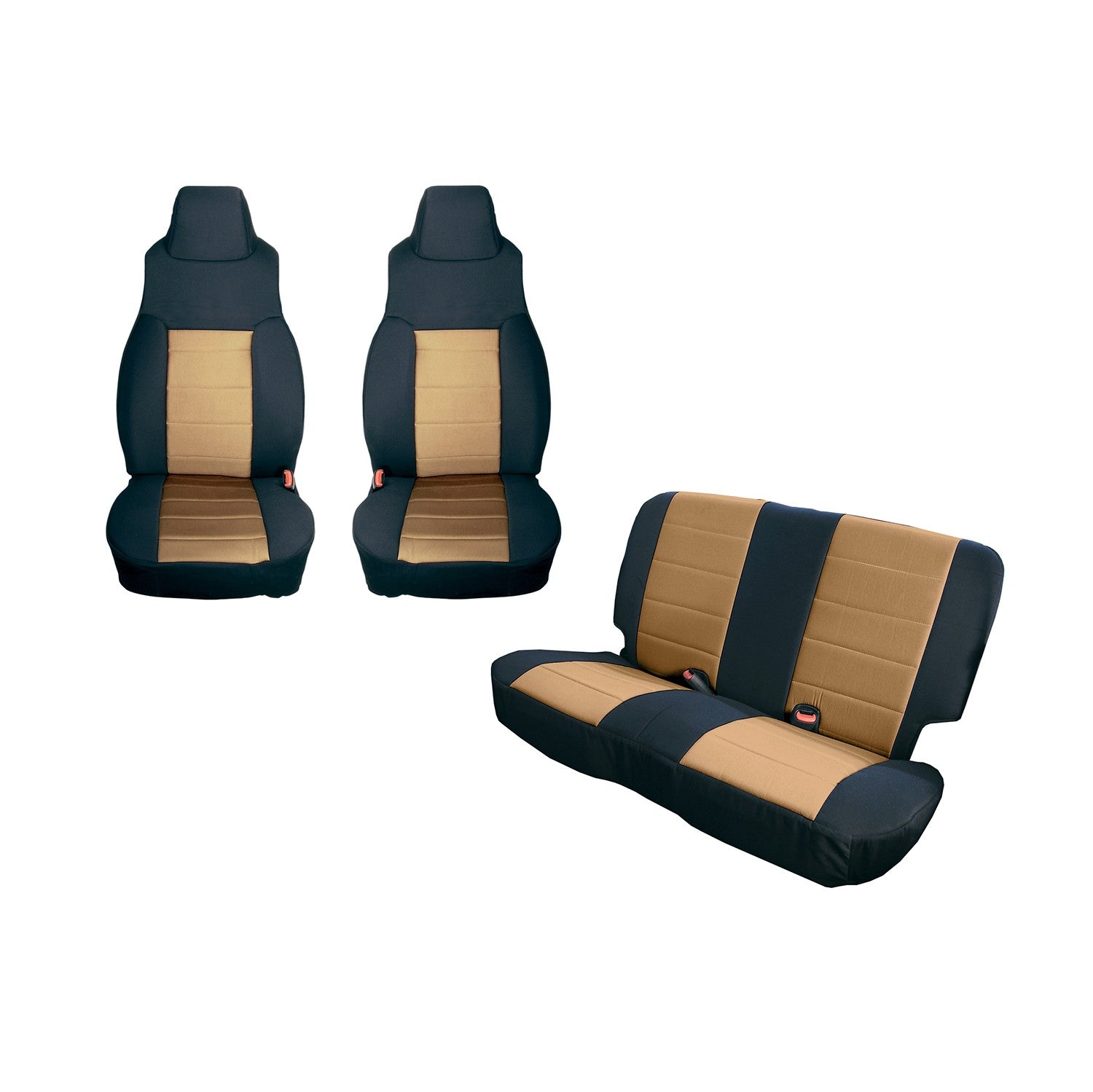 Seat Cover Kit, Black/Tan by Rugged Ridge ('91-'95 Wrangler YJ) – Jeep World