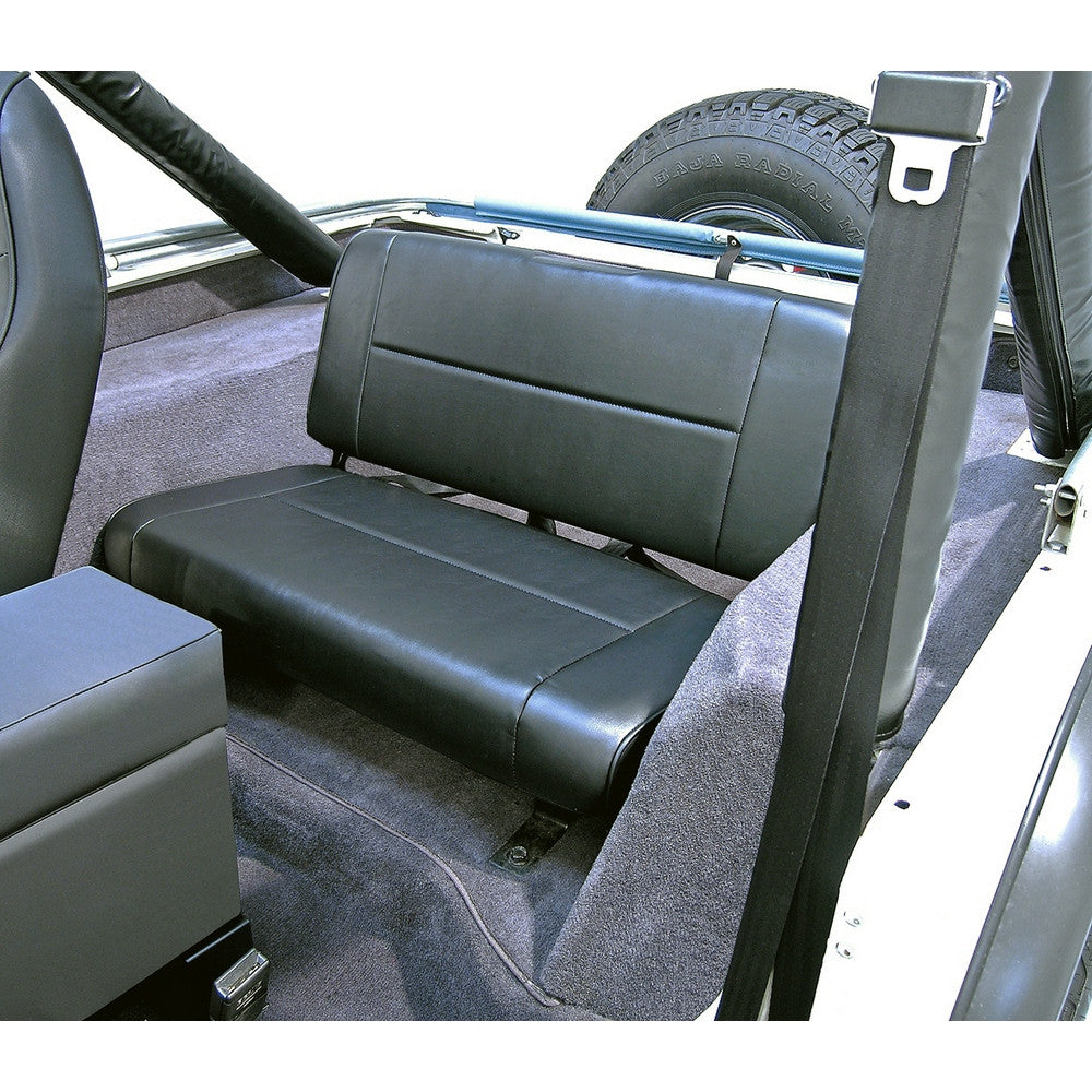 Fixed Rear Seat, Black, 1955-95 Jeep Wrangler CJ, YJ  – Jeep World