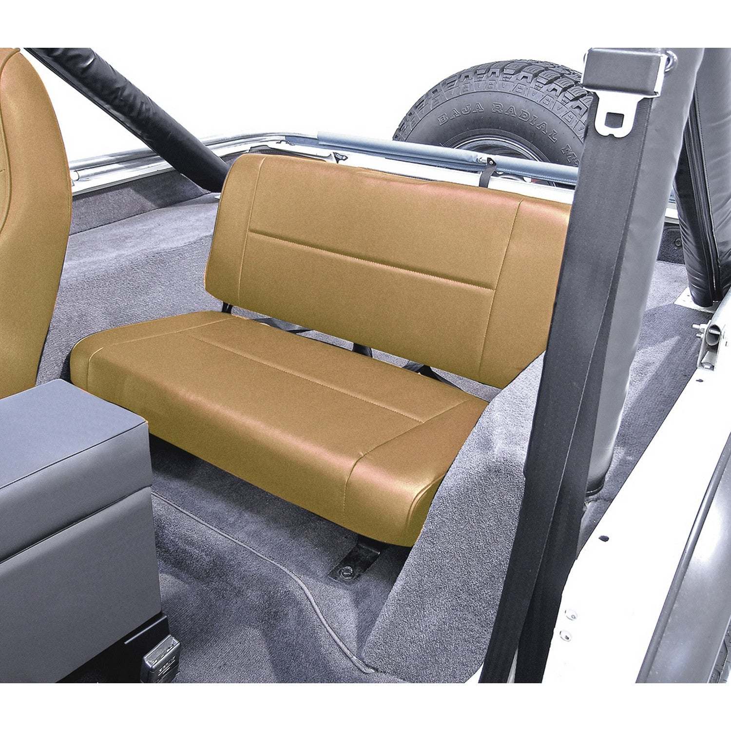 Fixed Rear Seat, Tan, 1955-95 Jeep Wrangler CJ, YJ  – Jeep World