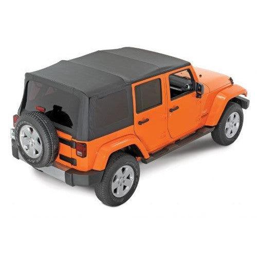 Complete Cable Style Sunrider Soft Top with Spring Lift Assist in Blac –  Jeep World