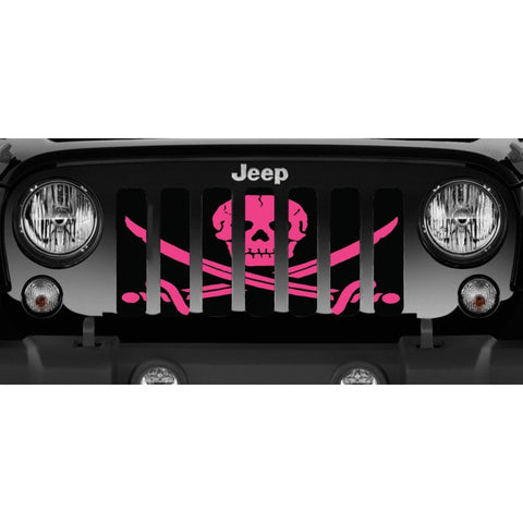 Jeep Wrangler Ahoy Matey Hot Pink Pirate Flag Grille Insert | Dirty Acres –  Jeep World