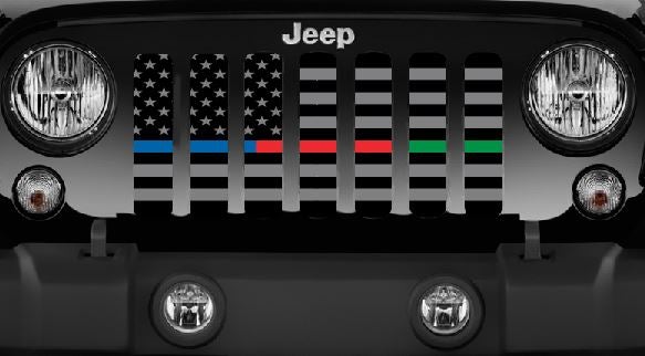 Jeep Wrangler Back The Blue Red Green Grille Insert | Dirty Acres – Jeep  World