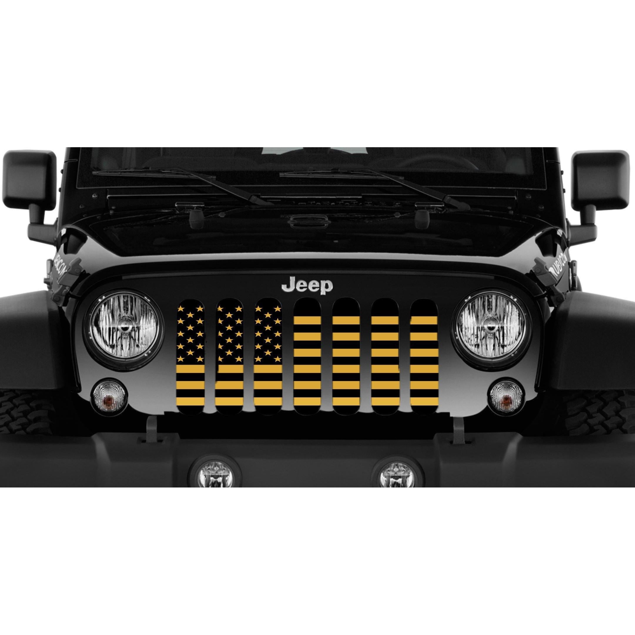 Black & Yellow Flag Grille Insert For Jeep - Dirty Acres – Jeep World