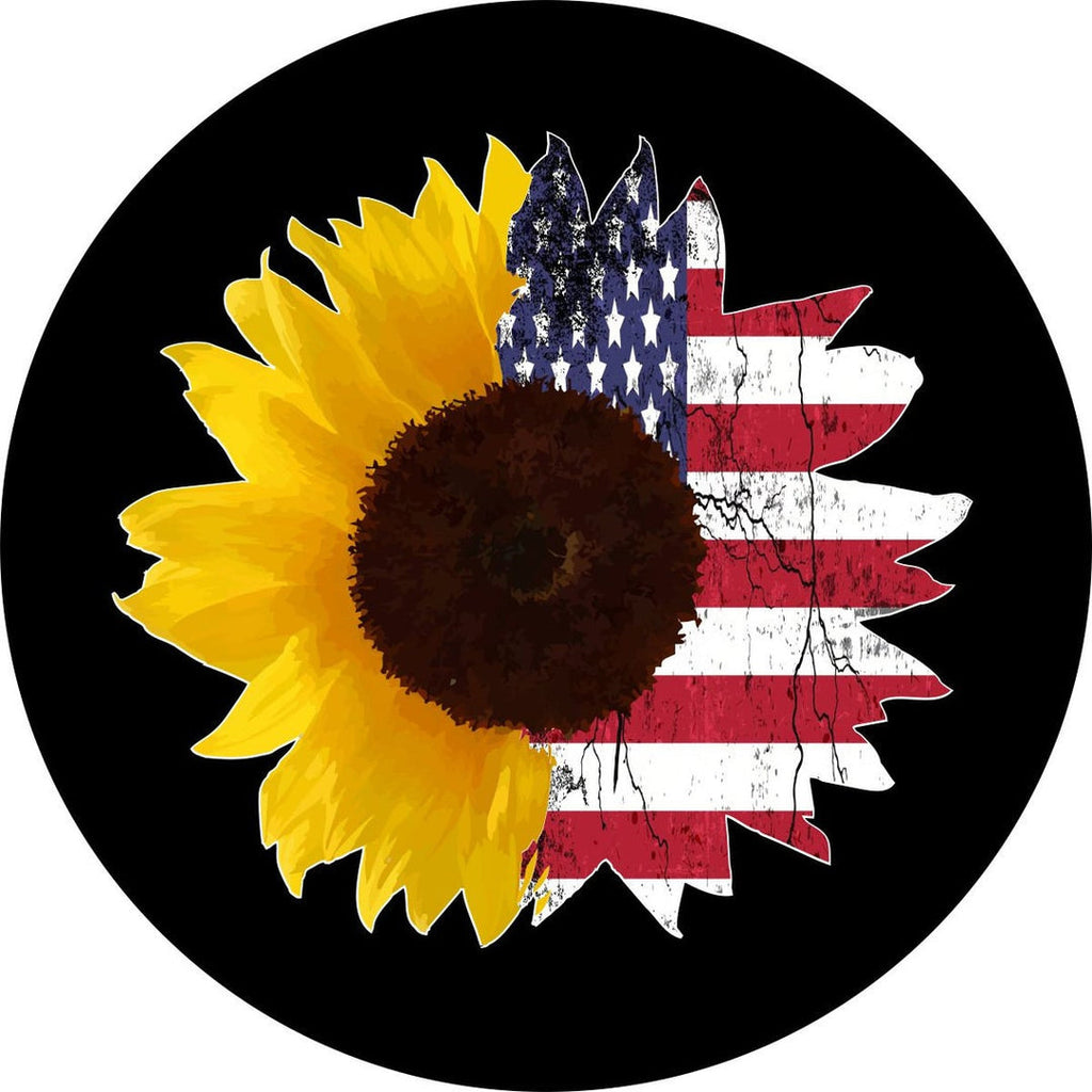 Sunflower + Half American Flag Spare Tire Cover – Jeep World