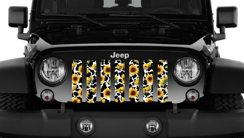 Jeep Wrangler Sunflower Cow Print Grille Insert | Dirty Acres – Jeep World