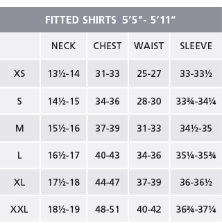 Pendleton Board Shirt Size Chart