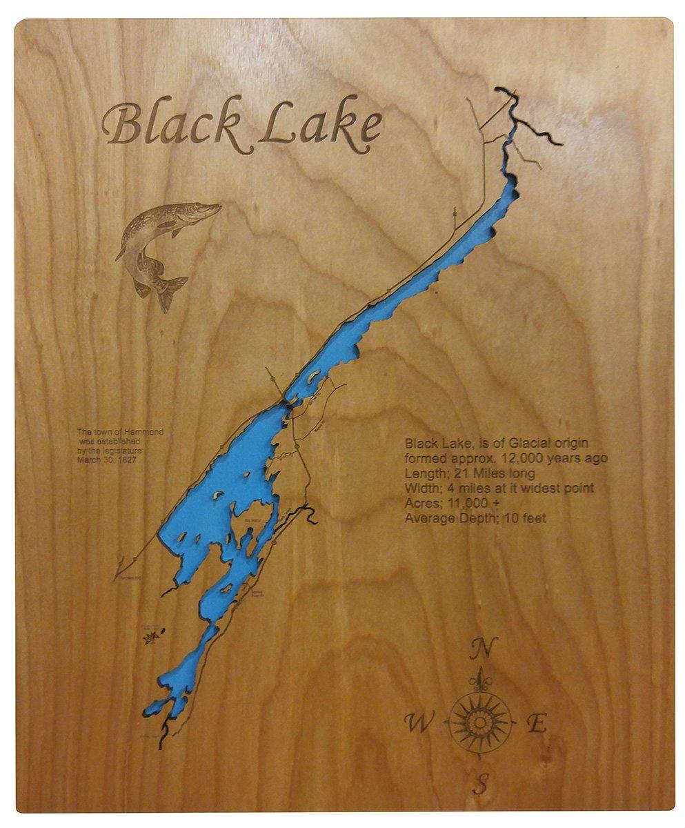 Black Lake NY Laser Cut Wood Map   BlackLakeNYSmallStandoutImage Resized 1200x1200 