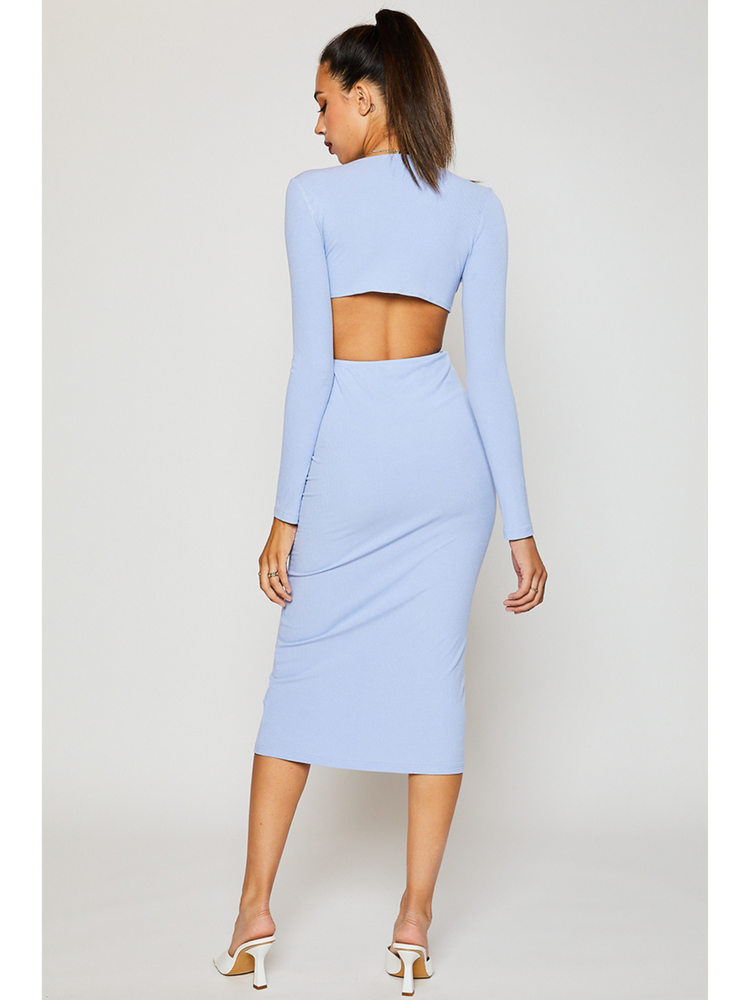 O Ring Cutout Midi Dress Ruby And Jenna