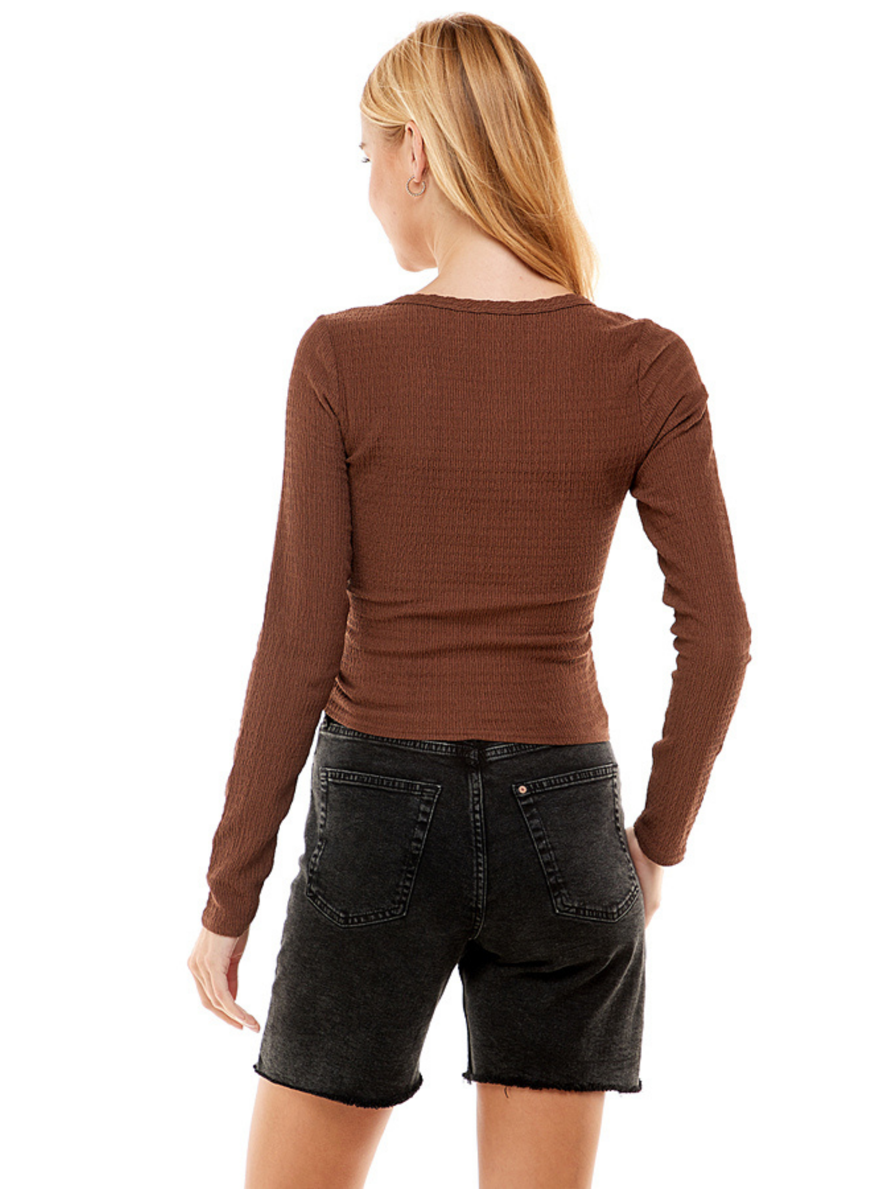 Asymmetric Ruched Long Sleeve Top