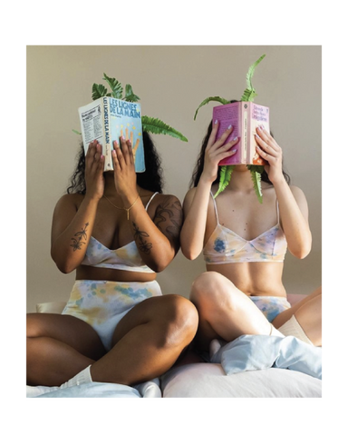 Two Girls Reading Books Botanica Workshop Organic Cotton
