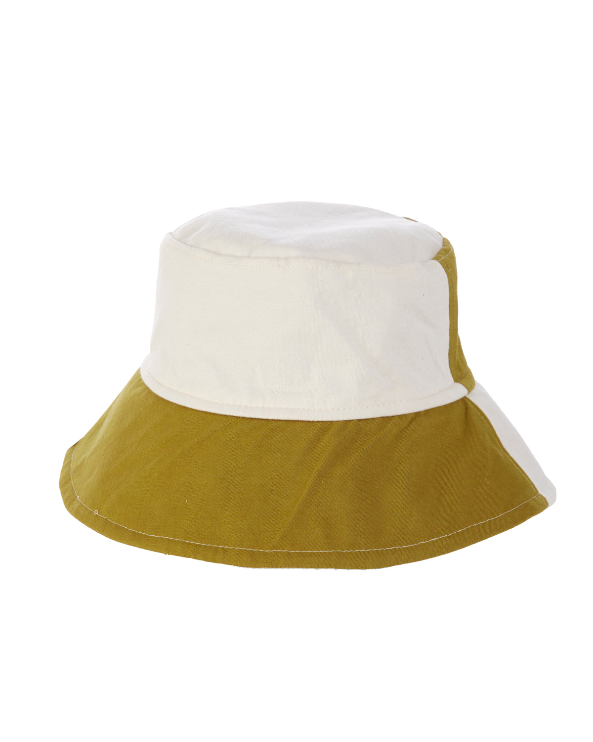 Greta Reversible Bucket Hat - Olive/Natural - Organic Cotton
