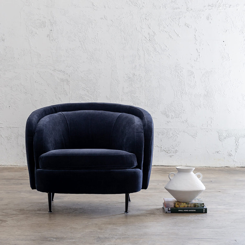 midnight blue occasional chair