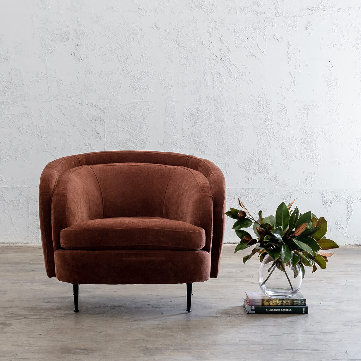 curved leather chair