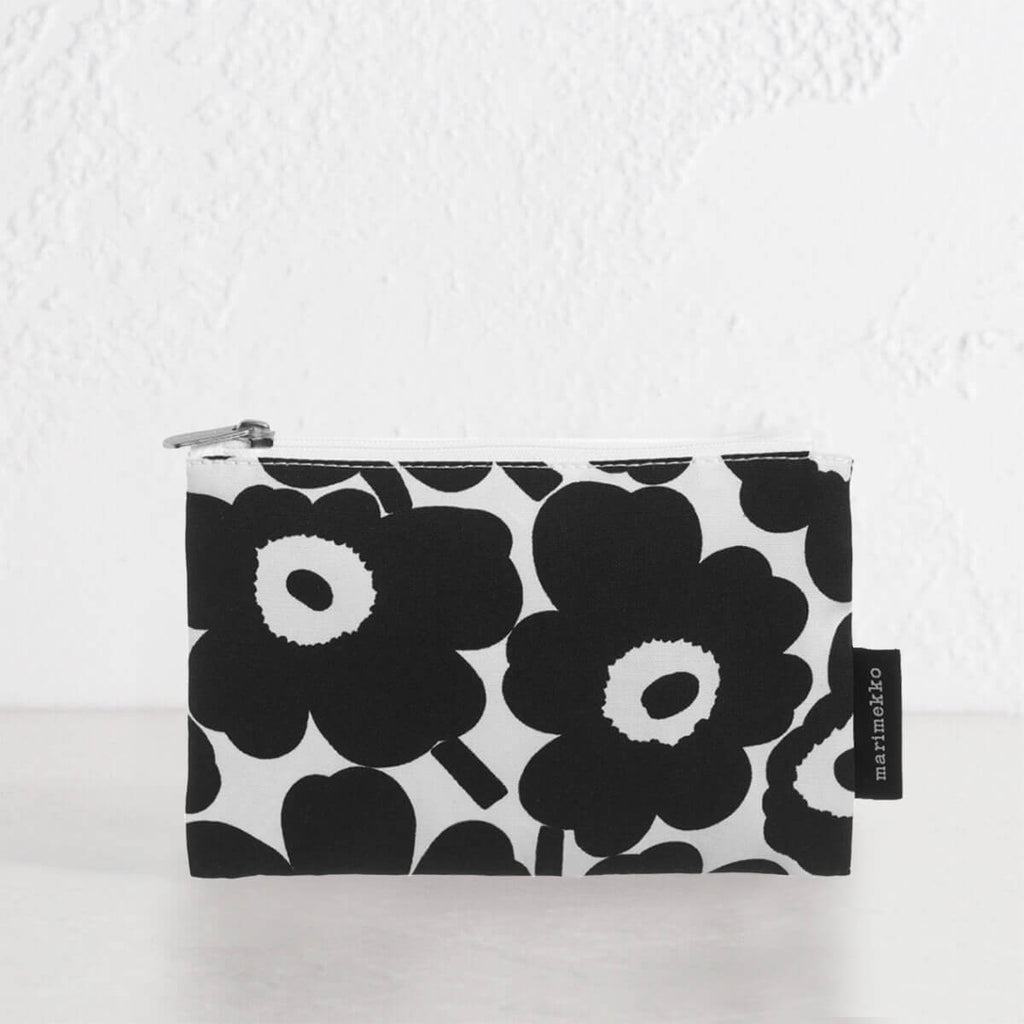 MARIMEKKO | KAIKA MINI UNIKKO COSMETIC BAG | BLACK + WHITE – Living By  Design