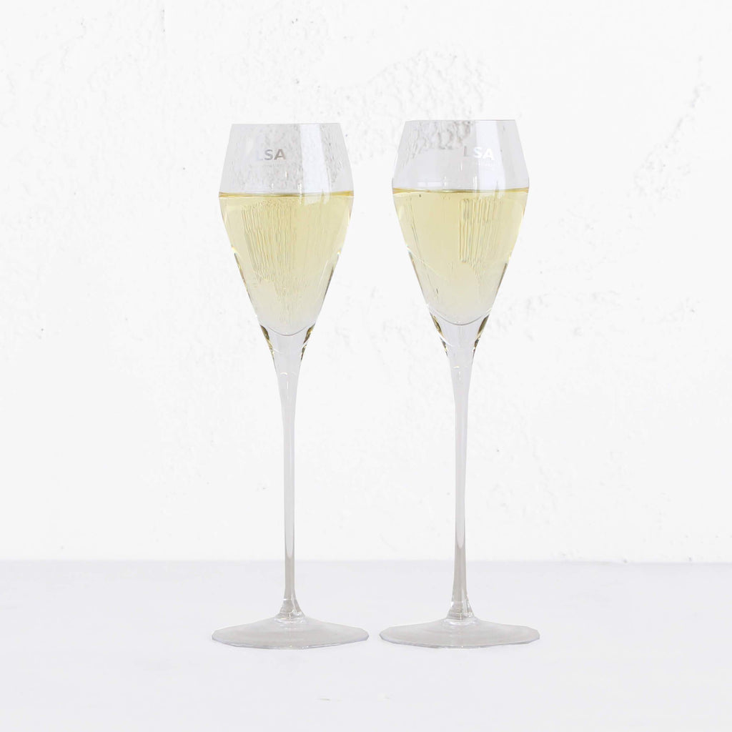 prosecco and flutes