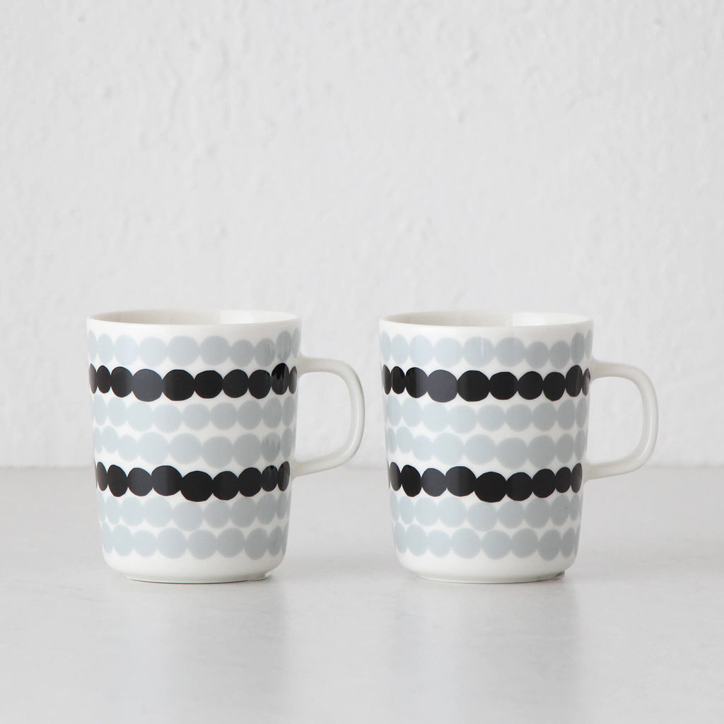 MARIMEKKO | OIVA SIIRTO MUG  BUNDLE X2 | BLACK + GREY SPOT | LTD –  Living By Design