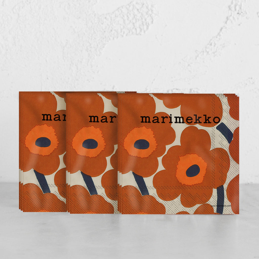 MARIMEKKO | UNIKKO PAPER NAPKINS | TERRACOTTA | LUNCH PAPER SERVIETTES –  Living By Design