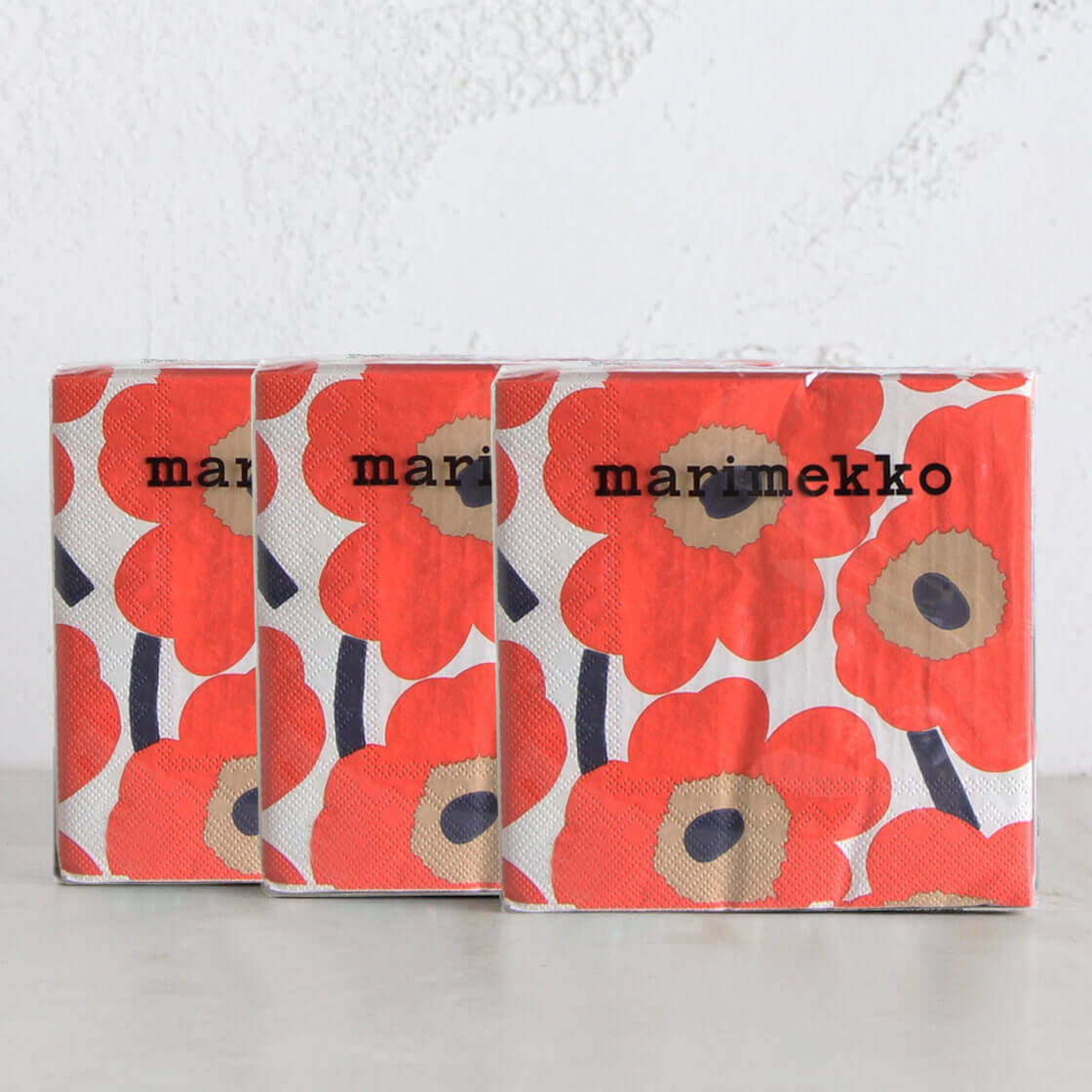 MARIMEKKO | UNIKKO PAPER NAPKIN BUNDLE | ORANGE + BEIGE + LINEN | PAPER  SERVIETTES – Living By Design