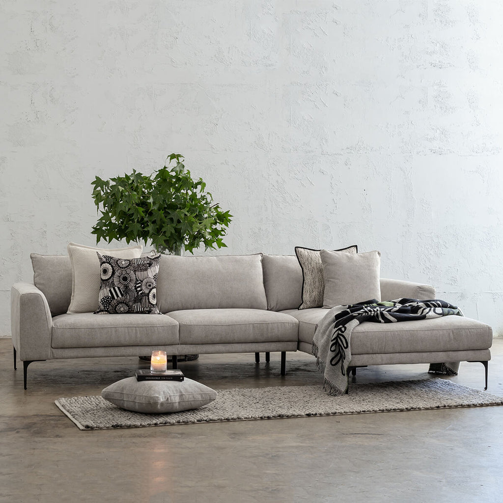 PILOTI MODULAR CHAISE LOUNGE SOFA | FLAGSTONE ASH | MODULAR CHAISE – Living  By Design