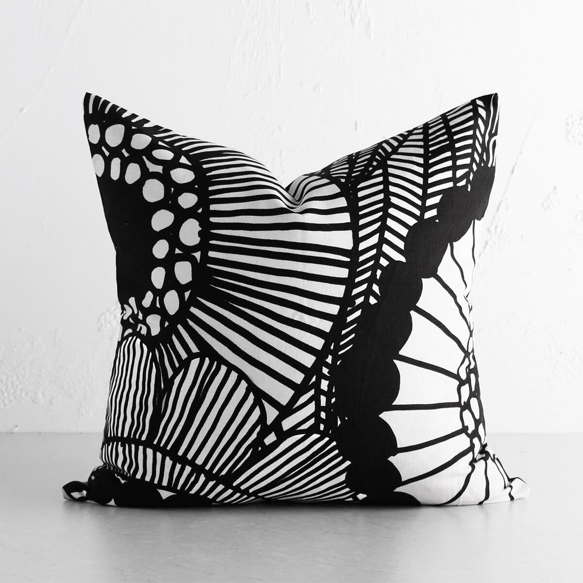 MARIMEKKO | SIIRTOLAPUUTARHA CUSHION | 50 x 50CM | BLACK + WHITE – Living  By Design