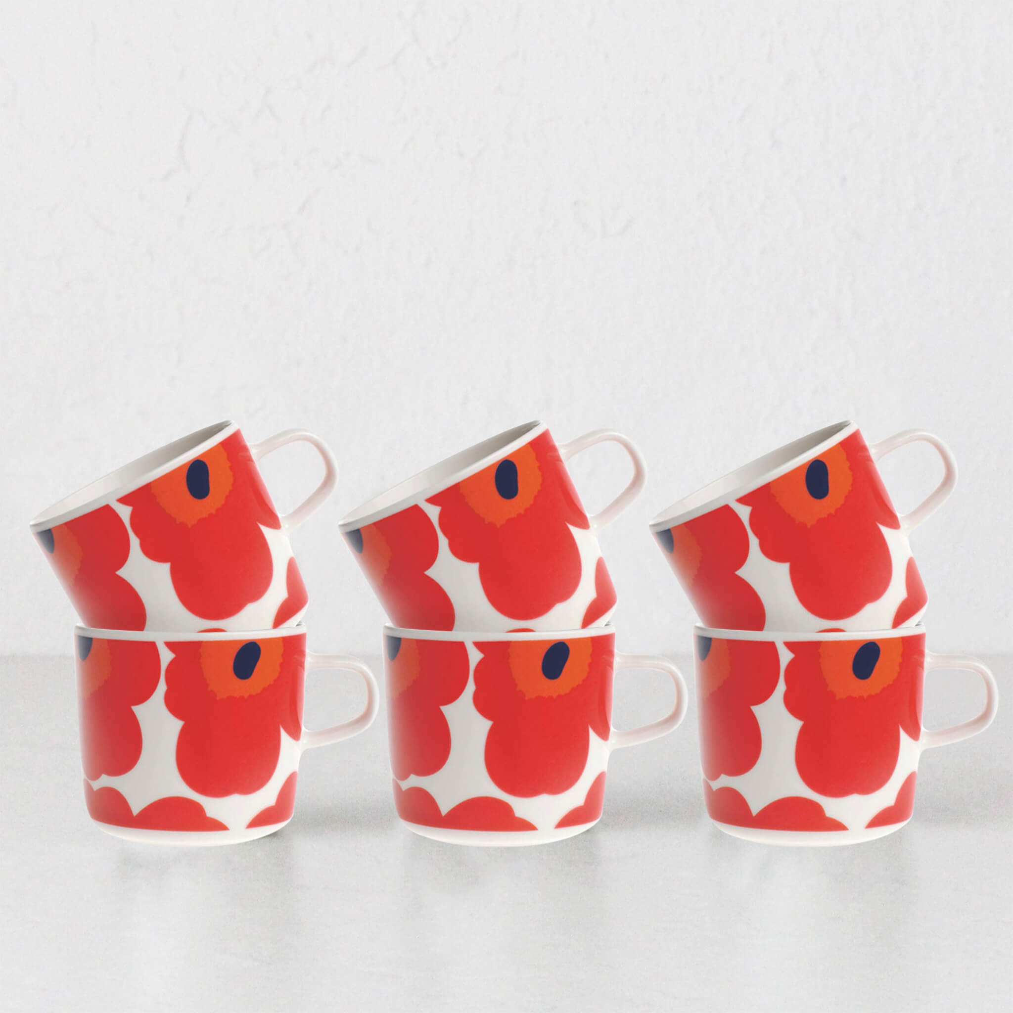 MARIMEKKO | UNIKKO COFFEE MUG 2DL | WHITE + RED | BUNDLE X6 – Living By  Design