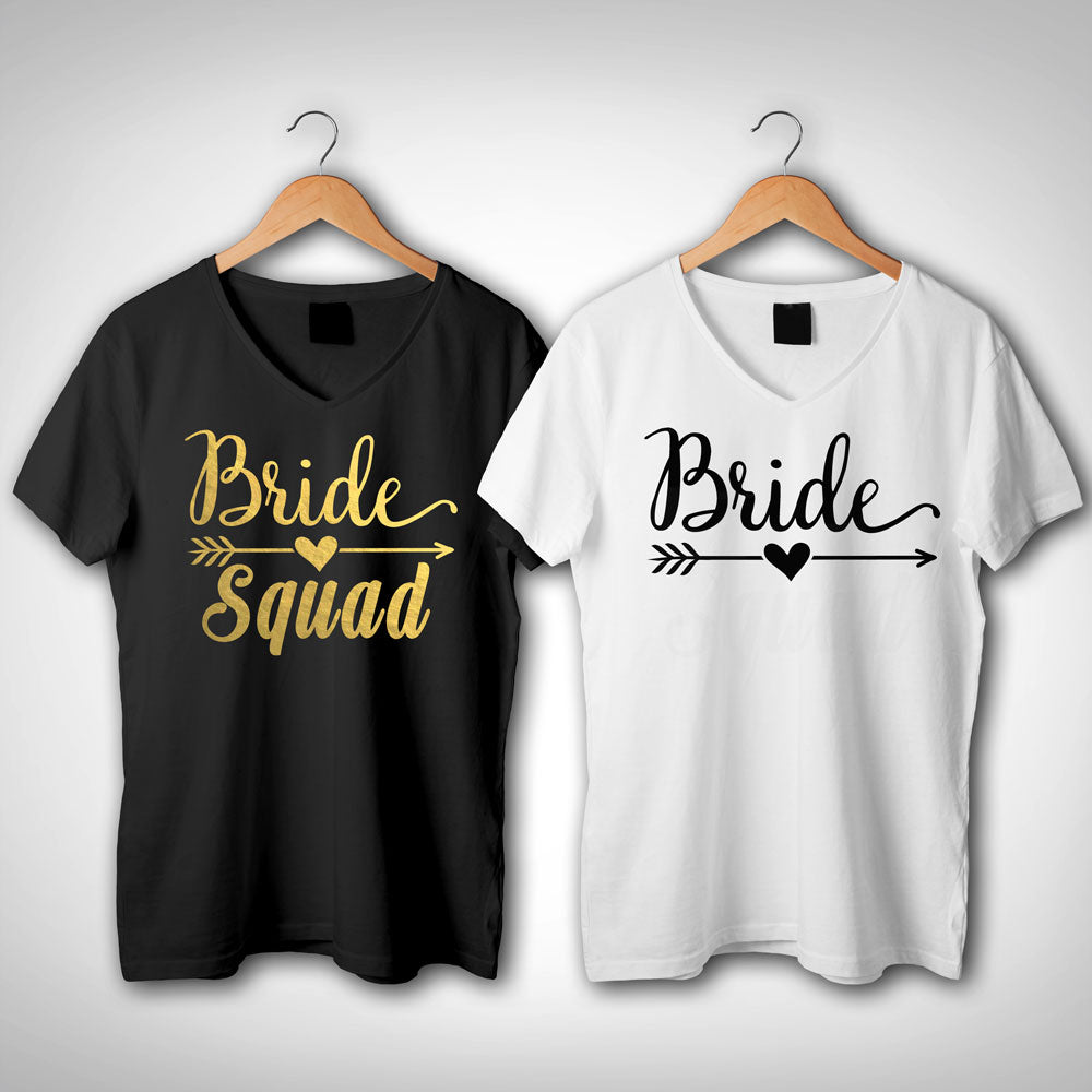 Bride Squad Shirts Bridal Party Shirts Bride Squad V Neck T Shirt