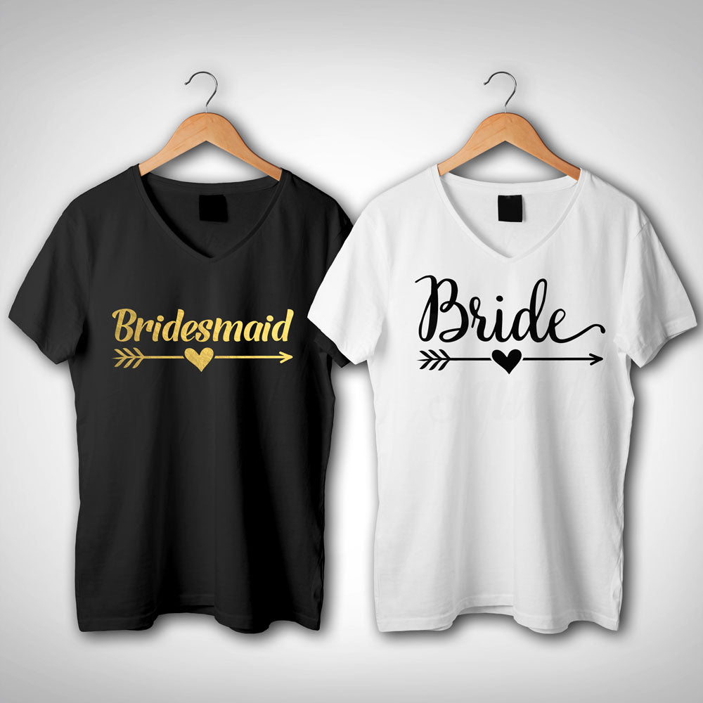 bridesmaid v neck shirts