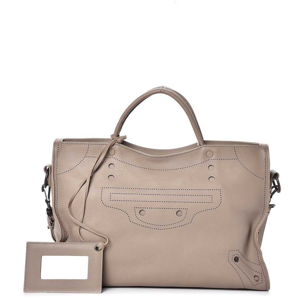 Balenciaga Blackout City Beige Perforated Leather Bag – Queen Bee of Beverly Hills