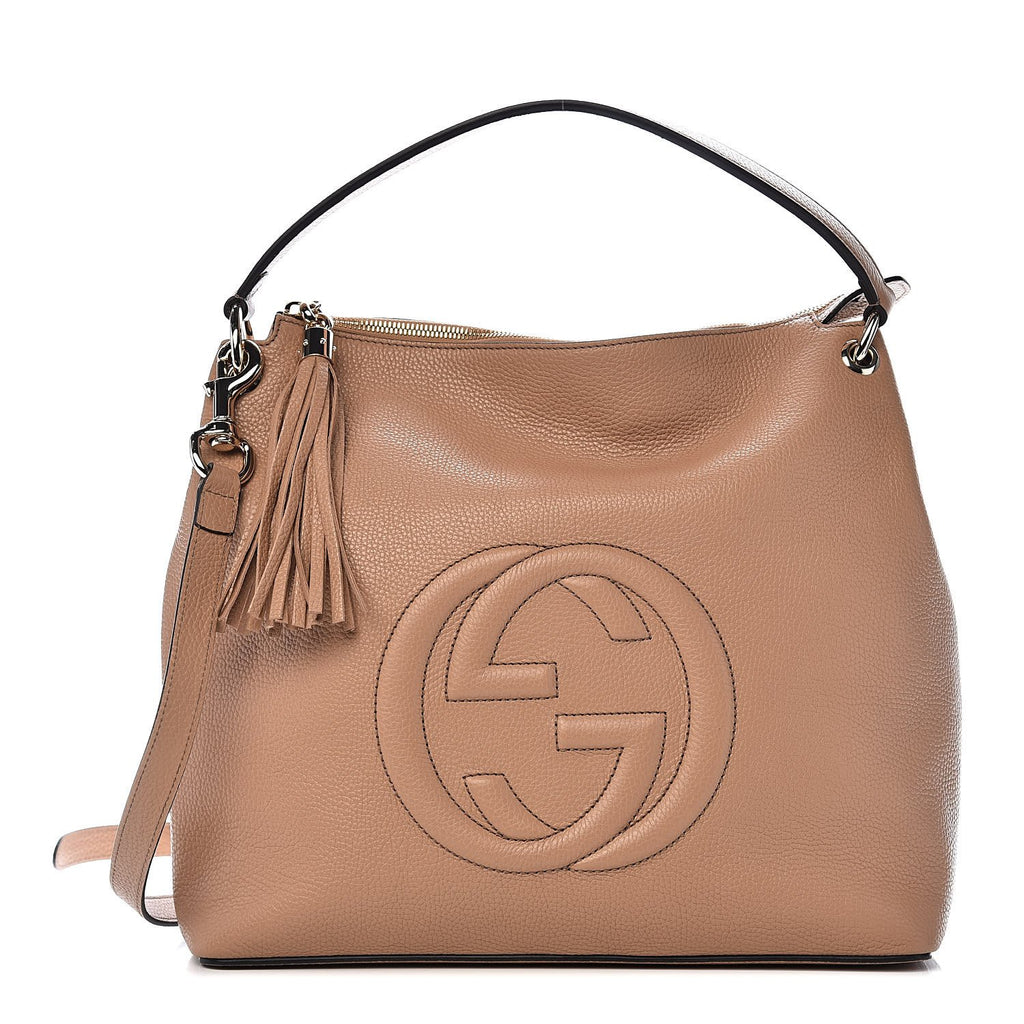 Gucci Camelia Beige Leather Large GG 
